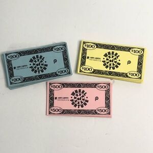 wheel of fortune game paper money 100s 200s 500s replacement pieces